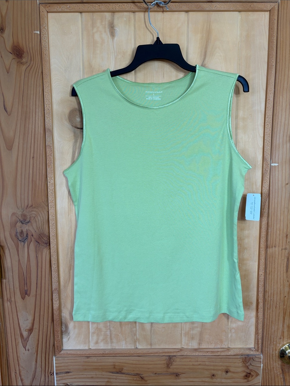 Christopher & Banks Light Chartreuse Sleeveless Crewneck Tank